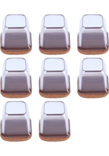 Neevoyu 8 Adet Küçük Kare Şeffaf Tekerlek Koruması - Sessiz Kaydırma, Zımpara Engelleme, Dayanıklı Tpe Masa/sandalye Ayak Koruması