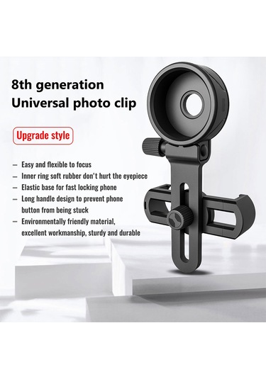 Tenfowee Evrensel Teleskop Telefon Adaptörü: Teleskop, Dürbün Ve Mikroskoplar İçin Akıllı Telefon Tutucu Siyah