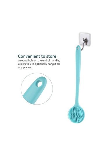 Didadodo Lebıhmurah Bf1397 Silikon Banyo Vücut Fırçası, Uzun Sap, Mavi Yumuşak Kıllı Duş İçin Mavi