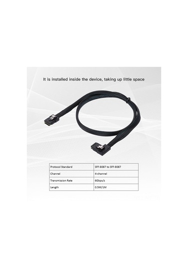 Mufunye Sunucu Veri Kablosu Sff-8087 6gbps 4 Kanal 0.5m Bakır Çekirdekli Hızlı Aktarım