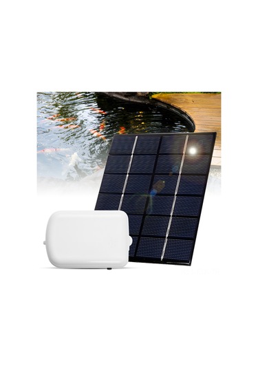 Xindoker Güneş Enerjili Akvaryum Zirve Pompası, 1.6l/dk Hacim, Ip67 Su Geçirmez, 40-50db Ses, Taşınabilir, İç Batarya, Beyaz