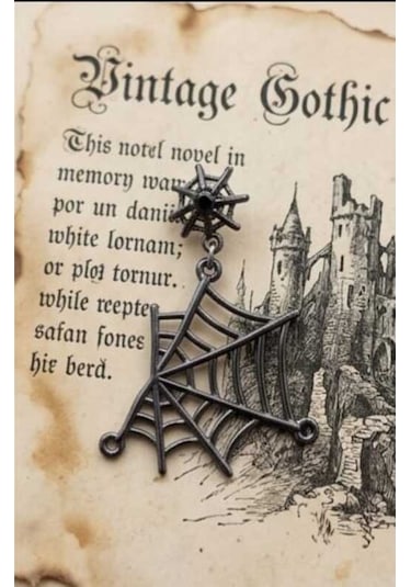 Dükkan Design Gotik Örümcek Ağı Küpe Antrasit