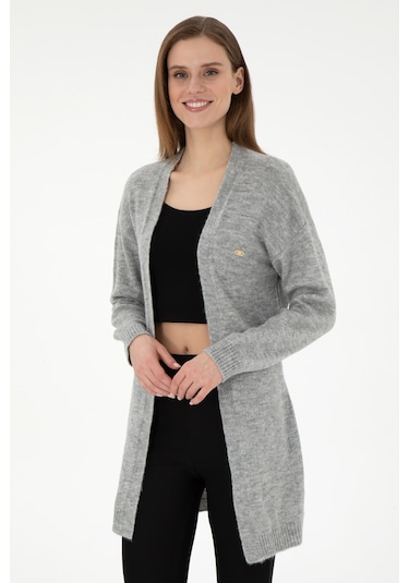 U.s. Polo Assn. Kadın Gri Melanj Hırka Triko 50297102-vr086 Gri Melanj