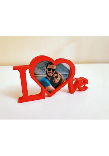 Love - Aşk Çerçeve - Mini Fotoğraf Çerçevesi - Sevgililergünü