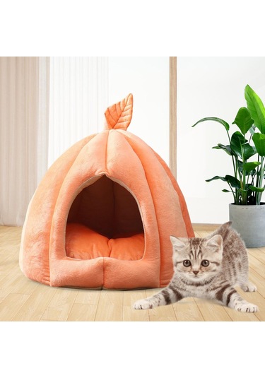 Suntek Mağara Pet Yatak Köpek Çadırı Turuncu-35x35x35cm