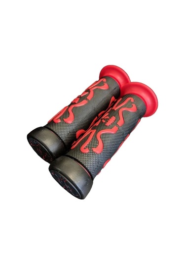 Bisiklet Elcik Bmx Kauçuk 120mm Çift Siyah Kırmızı Çok Renkli