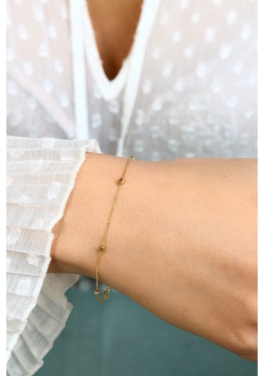 Altınkesesi 14 Ayar Altın Küp Zincir Bileklik - Sarı Sarı Altın