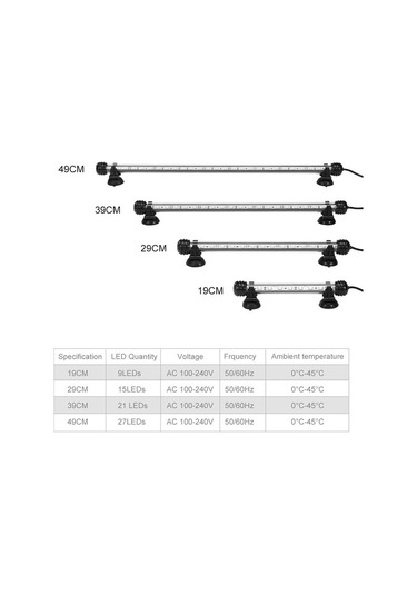 Silkroadselect 39cm Beyaz Stil Akvaryum Işığı Led Su Geçirmez Balık Tankı Işık Sualtı Balık Lambası Akvaryum Dekorasyon Aydınlatma Bitki Lambası Cm 220v Ab Güç Beyaz