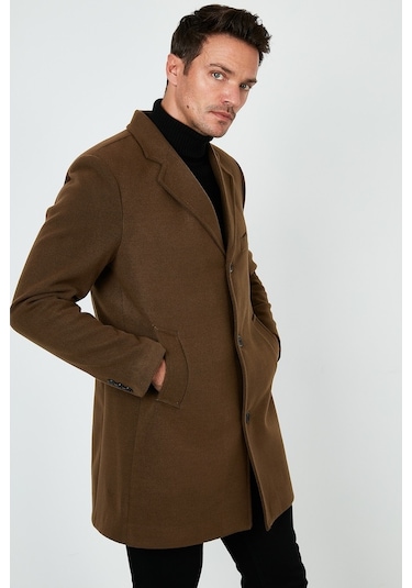 Buratti Slim Fit Tek Yırtmaçlı Düğmeli Mono Yaka Kaşe Erkek Kaban 5840098 Taba Buratti Slim Fit Tek Yırtmaçlı Düğmeli Mono Yaka Kaşe Erkek Kaban 5840098 Taba