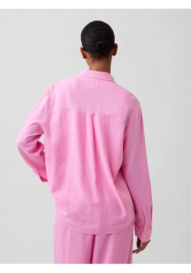 Gap V-lınen Easy Shırt Pembe