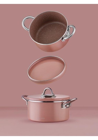 Neva N2981 Sweet Premıum Rose Chocolate Graye Tencere Seti