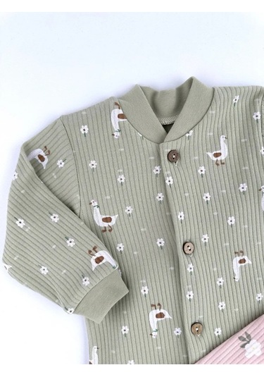 Svetik 2'li Yeni Doğanlar İçin Düğazlı Body Seti 474345173 Sütlü