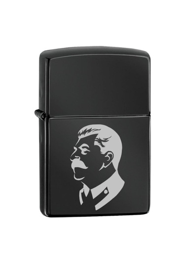 Josef Stalin Hatıra Çakmağı Lazer Silinmez Resimli Benzinli Hediyelik Çakmak Siyah