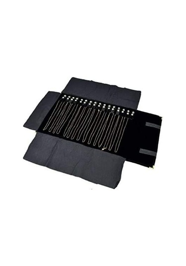 Springsun Yolculuk İçin Kadife Kuyumluk Saklama Çantası - 16 Tane Kolye/bilezik Bölmesi İle Dolaşım Kolaylığı Ve Korumalı Tasarım Siyah Berdo