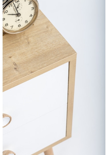 Flora Moderna Iki Çekmeceli Komodin Meşe