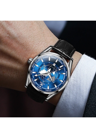 Olevs 9926 Kabartmalı Toprak Kadranlı Erkek Kuvars Saat Kahverengi