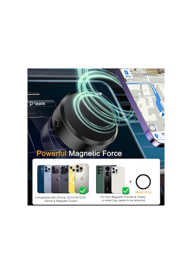 Gajeena Araç İçin Çift Yönlü Vakum Emici Telefon Tutucu - 360 Derece Döner, Zinc Alloy+abs, Siyah X8q - Güvenli Sürüüş İçin Elini Serbest Bırak