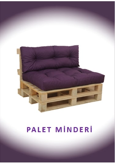 Dış Ve Iç Mekan Yer&palet Minderi Minder Seti Takımı 2 Li Mor