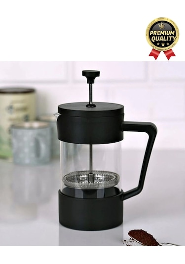 Premium Kalite Dayanıklı Isıyı Koruyan Filtre Kahve Bitki Çayı Demleme Siyah French Press 200 Ml Çok Renkli