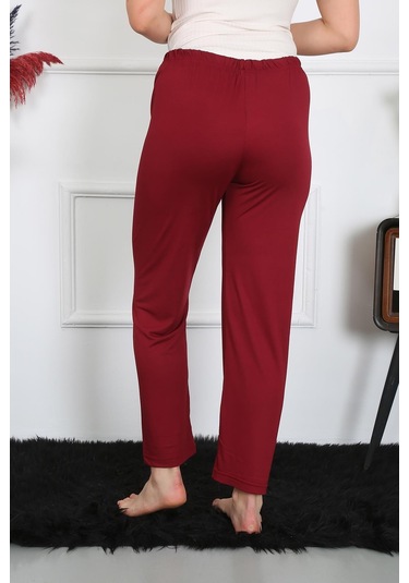 Akbeniz Kadın Pamuk Penye Tek Alt Pijama Bordo 27514-bordo Bordo