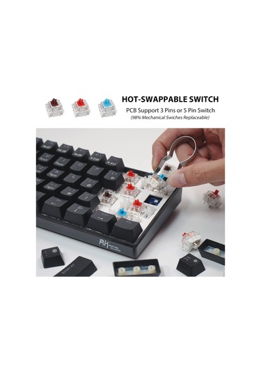 Maiyame "rk61 Rgb Mekanik Oyun Klavyesi - Mavi Switch, Kompakt Tasarım, Programlanabilir Tuş Aydınlatma"