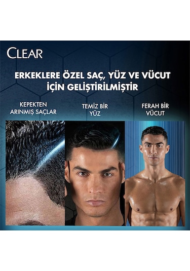 Clear Men Ferahlatıcı Mentol Etkisi 3 in 1 Şampuan & Duş Jeli 3 x 350 ML