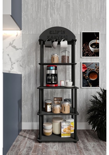 Dekoratif Lungo Özel Kahve Köşesi Siyah Siyah