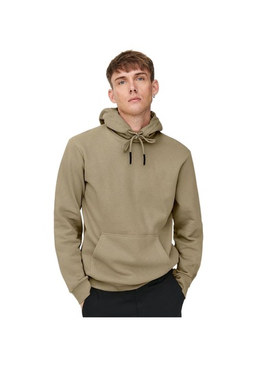Only Erkek Kapüşonlu Sweatshirt Krem