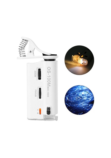 Aubyhe Telefon Kamera Kullanan 60-100x Yakınlaştırıcı, Evrensel Klemli, Led Işıklı, Taş/mücevher Gözlem Mikroskobu Pil Dahil Değil