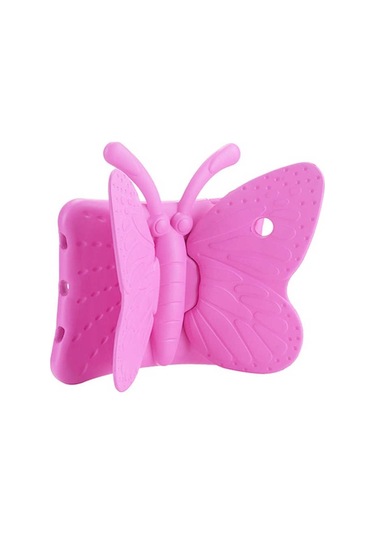 Kilifone - Galaxy Uyumlu Galaxy Tab S6 Lite P610 - Kılıf Kelebek Figürlü Stand Olabilen Çocuklar İçin Koruyucu Tablet Kılıfı - Pembe