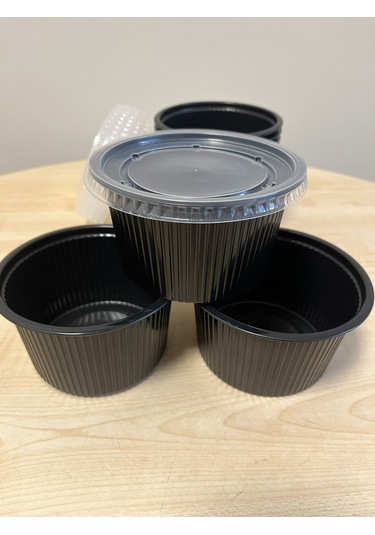 Plastik Federli Çorba Kasesi Kap + Kapak 30'lu