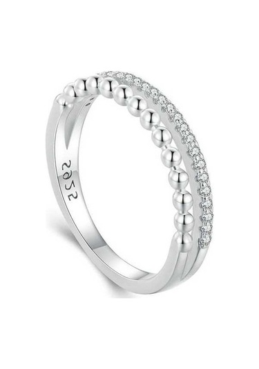 Fastbuy S925 Sterling Silver Platinum-plated Zircon Çift Katmanlı Yanaklı Yanaklı Yanaklı Yanaklı Yanaklı Yanaklı Yanaklı Ya Çok Renkli