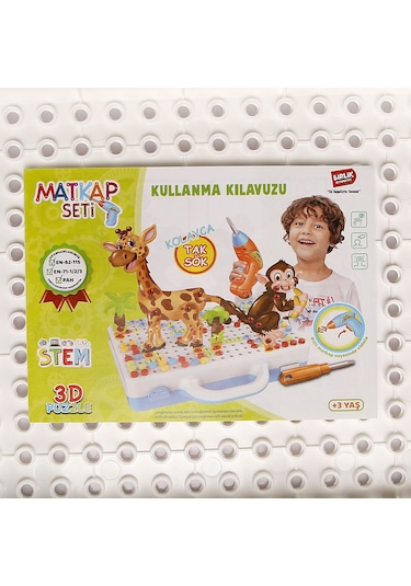 Birlik 3D Stem Eğitici Matkap Seti-Hayvanlar URT014-001