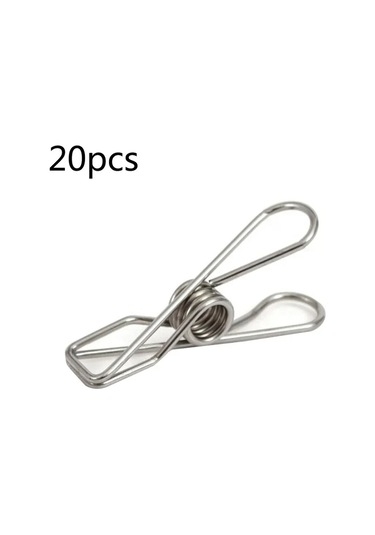 20 Adet-20 Adet Çok Amaçlı Rüzgar Geçirmez Clothespin Paslanmaz Çelik Deniz Sınıfı Dayanıklı Mandal Metal Asılı Klipler Elbise Havlu Çorap