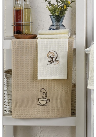 Rebeka Mutfak Havlusu Kurulama Bezi Seti 6'lı Coffee