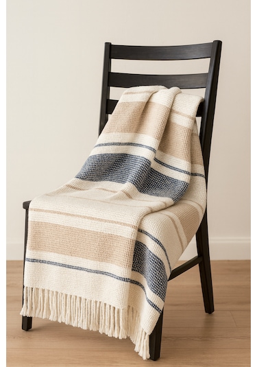 Dinarsu Cozy Life Tv Battaniyesi Lacivert - Kahve