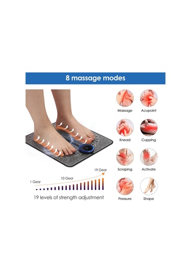 Anjiexun Elektrikli Ayak Masaj Aleti, Ayak Sağlığı Masaj Aleti, Ems Ayak Masaj Aleti Siyah
