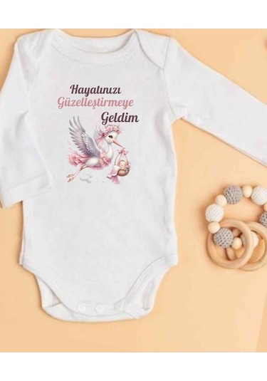 Lupi İsimli Zıbın Yazılı Bebek Zıbın Krem-açık Pembe Beyaz