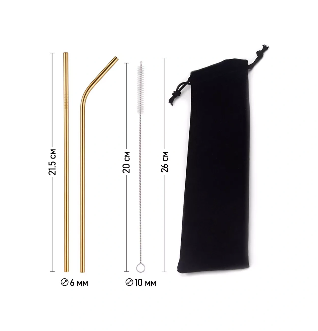 Black Drop İçecek Ve Kokteyller İçin Metal Pipetler, 4 Adet 180891299