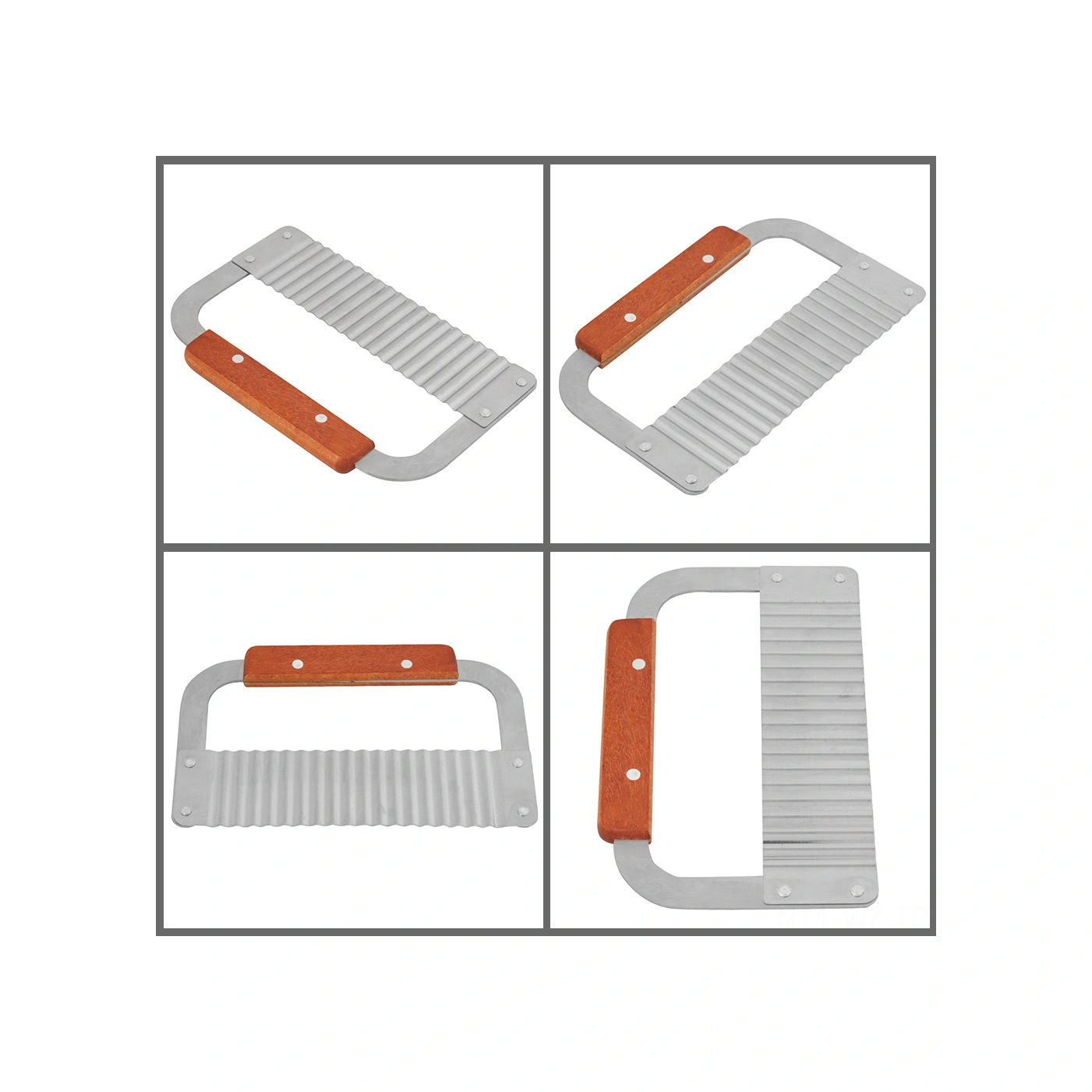 Wezone Ahşap Saplı Paslanmaz Çelik Dalga Kenar Sabun, Sebze, Mum Kesici - Dayanıklı Ve Kolay Kullanım Diğer