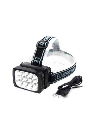 Watton 12 Ledli Güçlü Şarjlı Kafa Lambası Wt-064-6610 Siyah