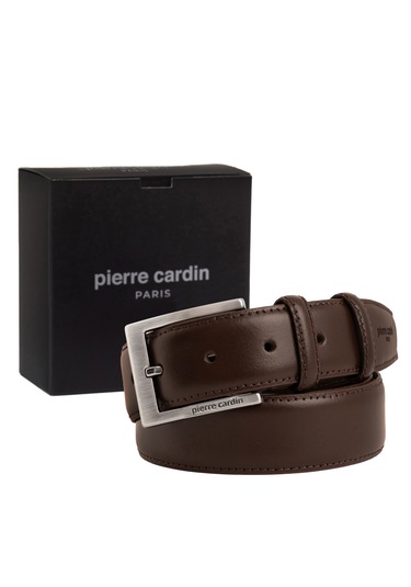 Pierre Cardin Deri Erkek Kemer En 3,5 Cm Pc-2009 Kahverengi