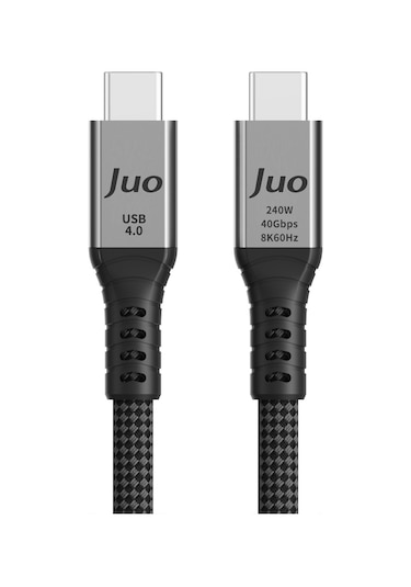 Juo 240W Usb 4.0 40 Gbps Thunderbolt 4 8K 60Hz Usb-c Görüntü Aktarım ve Type-c Hızlı Şarj ve Data Kablosu 2M