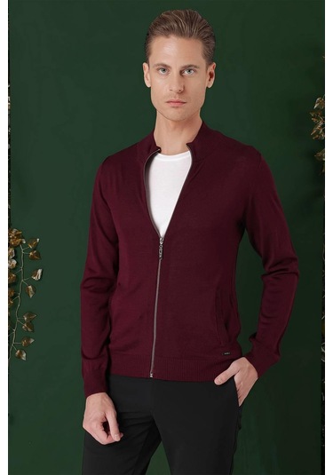 Tr 860 Slim Fit Bordo Klasik Triko Bordo