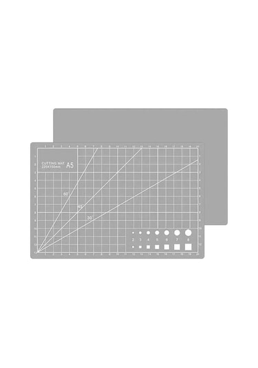 A5 Kesme Matı - Cutting Mat - Kesme Altlığı - Kesim Tablası - 22*15cm - Gri