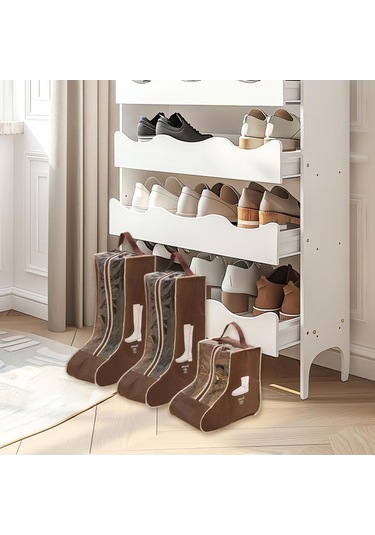 Pazly Suntek 3x Bot Saklama Çantası Taşınabilir Trend Koruyucu Kahverengi Pratik Kahverengi