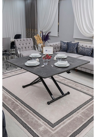 Home Üst Tabla Mdf Kartal Oval Köşe Alt Ayak Siyah