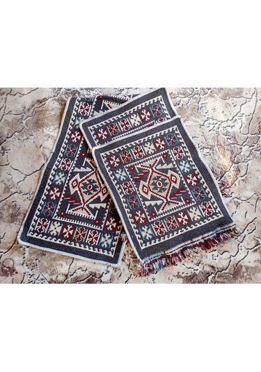 Parlak Dokuma Oto Koltuküstü Kilim Gri