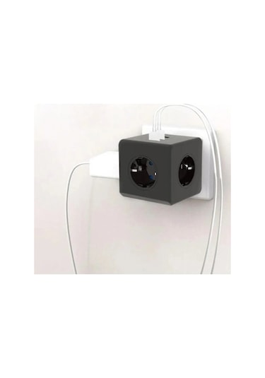 Termal Akım Korumalı Isıya Dayanıklı 3'lü Duvar Tipi Priz 2 X Usb 1 X Type C Çıkışlı 2 M