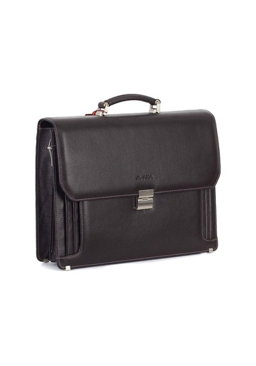 Deri Kahverengi Klasik Evrak Çantası 270 4-134272 Siyah